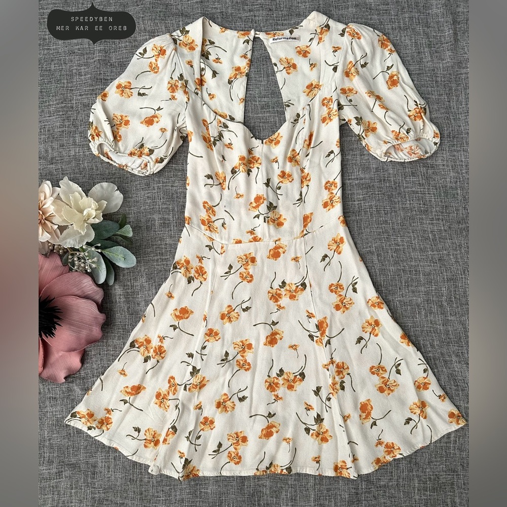 Reformation Clancie Floral Mini Dress Size 4